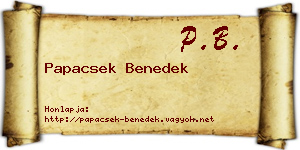 Papacsek Benedek névjegykártya